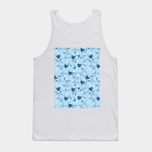 I love you typography sign seamless pattern blue Tank Top